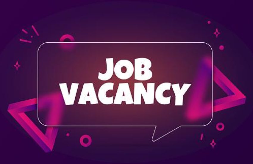Job vacancy. Speech bubble banner with Job vacancy text. Glassmorphism style. For business, marketing and advertising. Vector on isolated background. EPS 10.