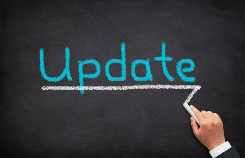 Update concept on black chalkboard